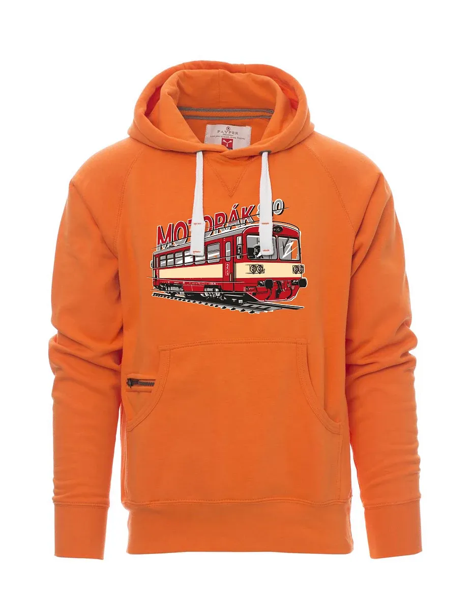 Felpa da uomo arancione Treno motore 810