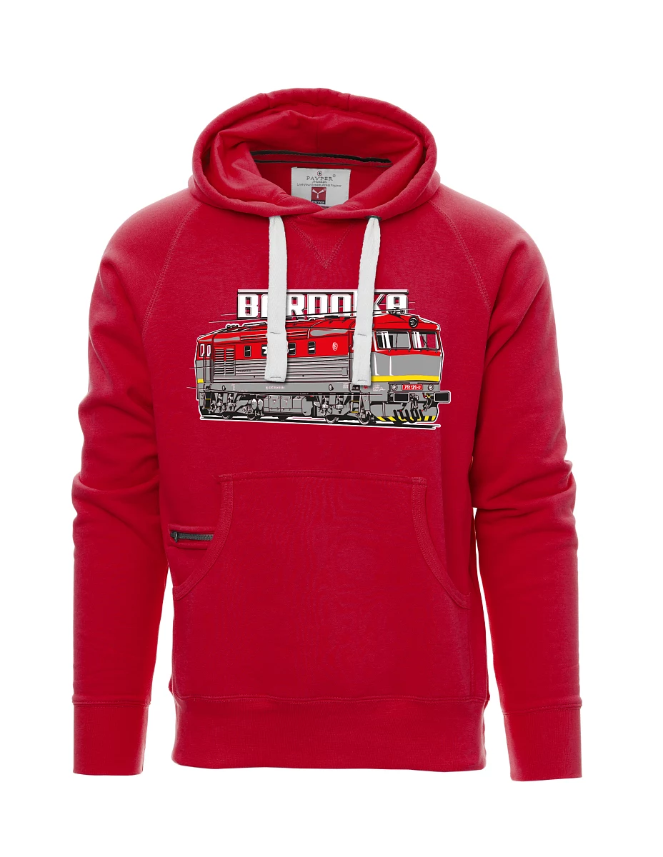 Felpa da uomo rossa Locomotiva Bardotka