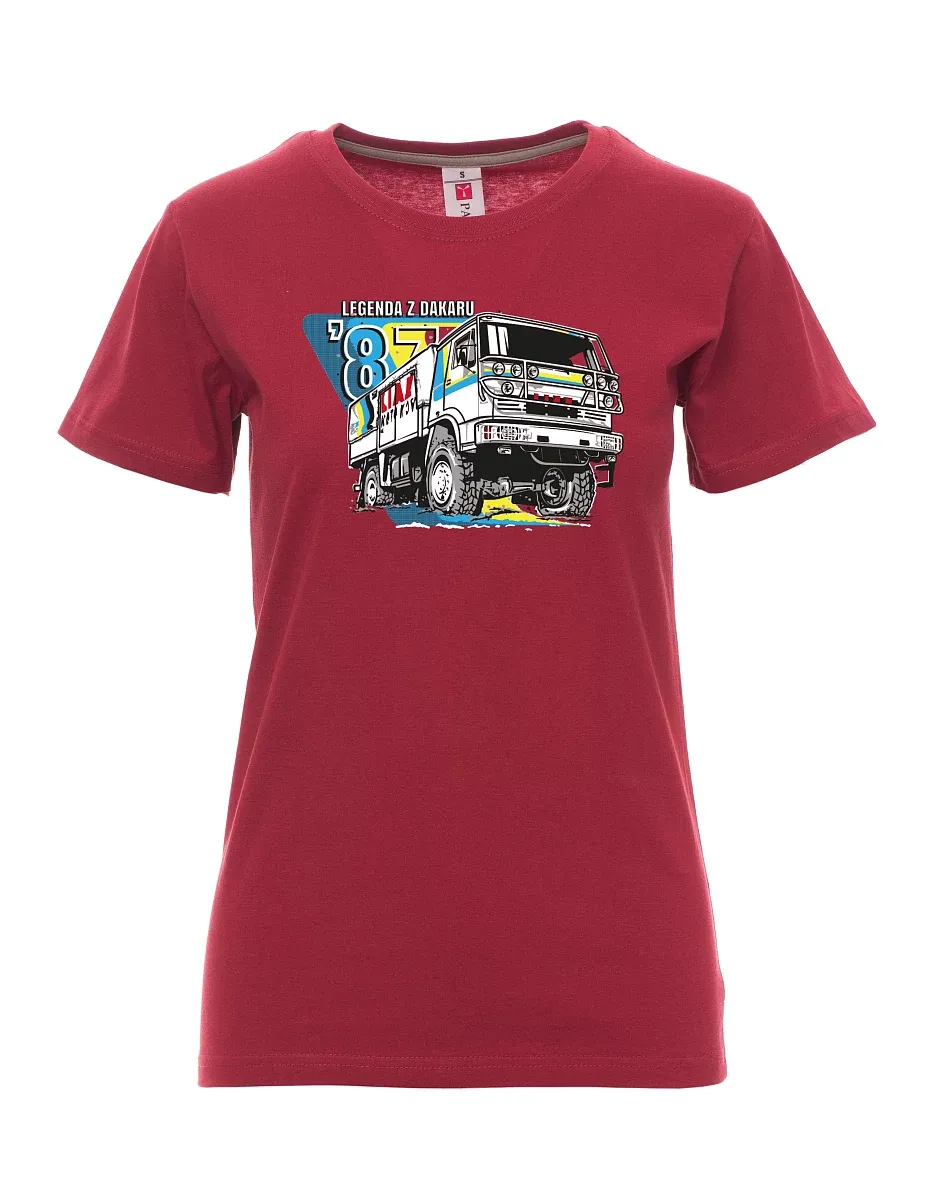 Maglia da donna colore bordeaux Liaz da Dakar 1987