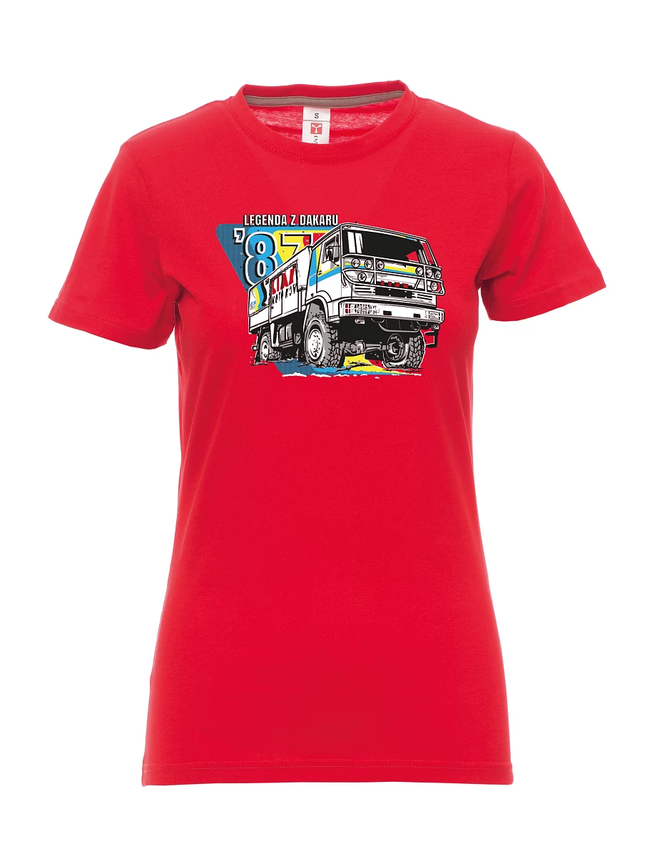 Maglia da donna rossa Liaz da Dakar 1987