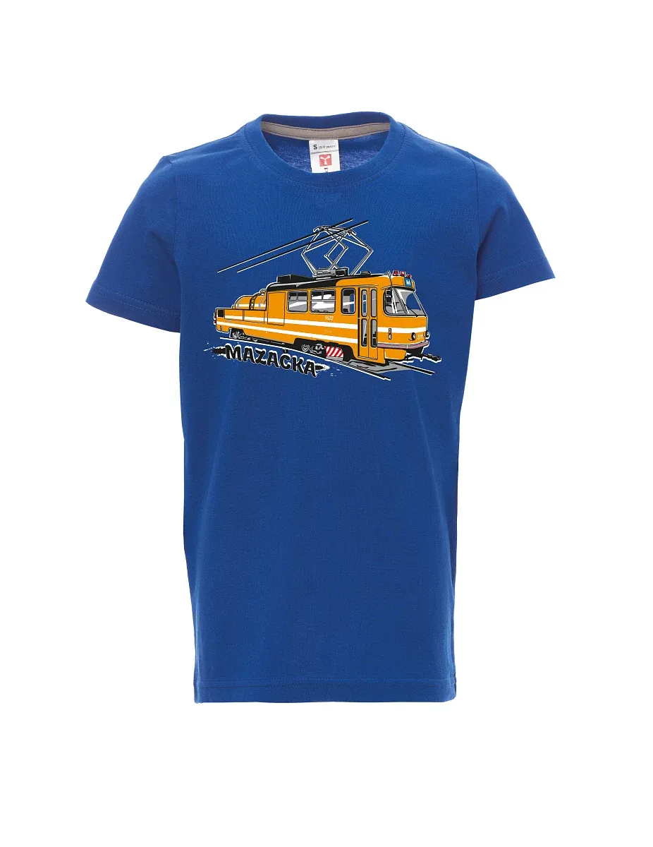 Maglia da bambino blu Tram di oliatura