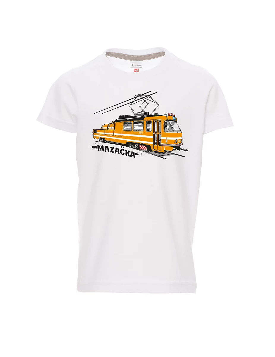 Maglia da bambino bianca Tram di oliatura