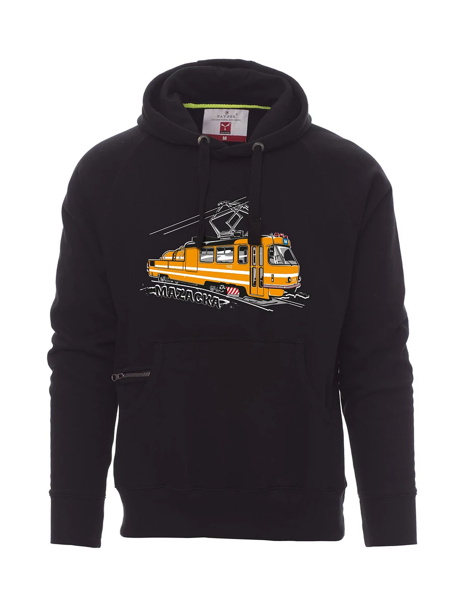 Felpa da uomo nera Tram di oliatura