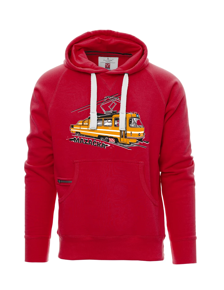 Felpa da uomo rossa Tram di oliatura