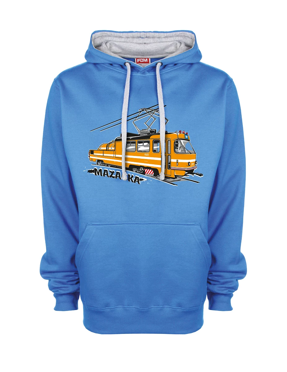 Felpa grigio-blu Tram di oliatura