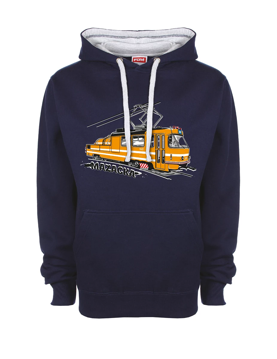 Felpa grigio-blu marino Tram di oliatura