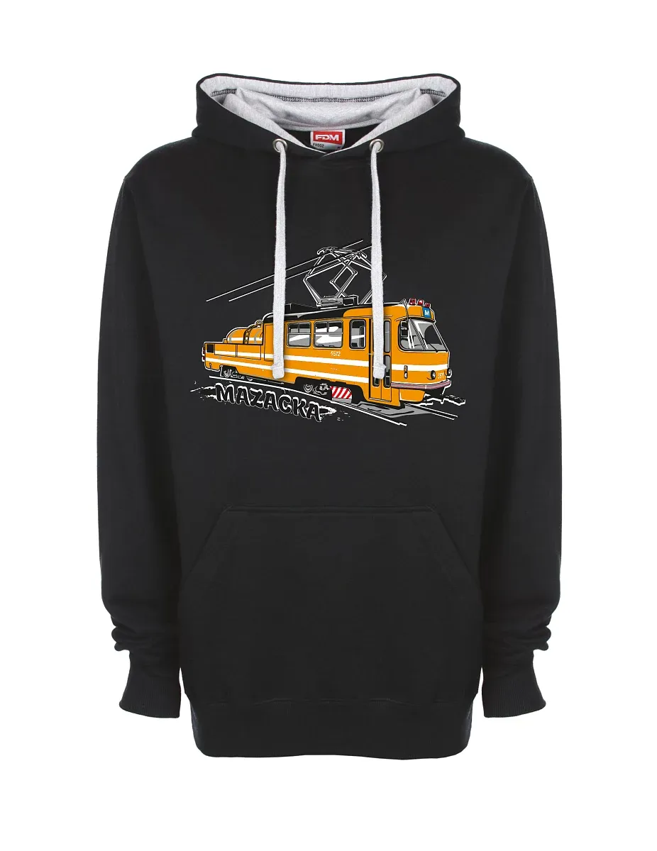 Felpa grigio-nera Tram di oliatura