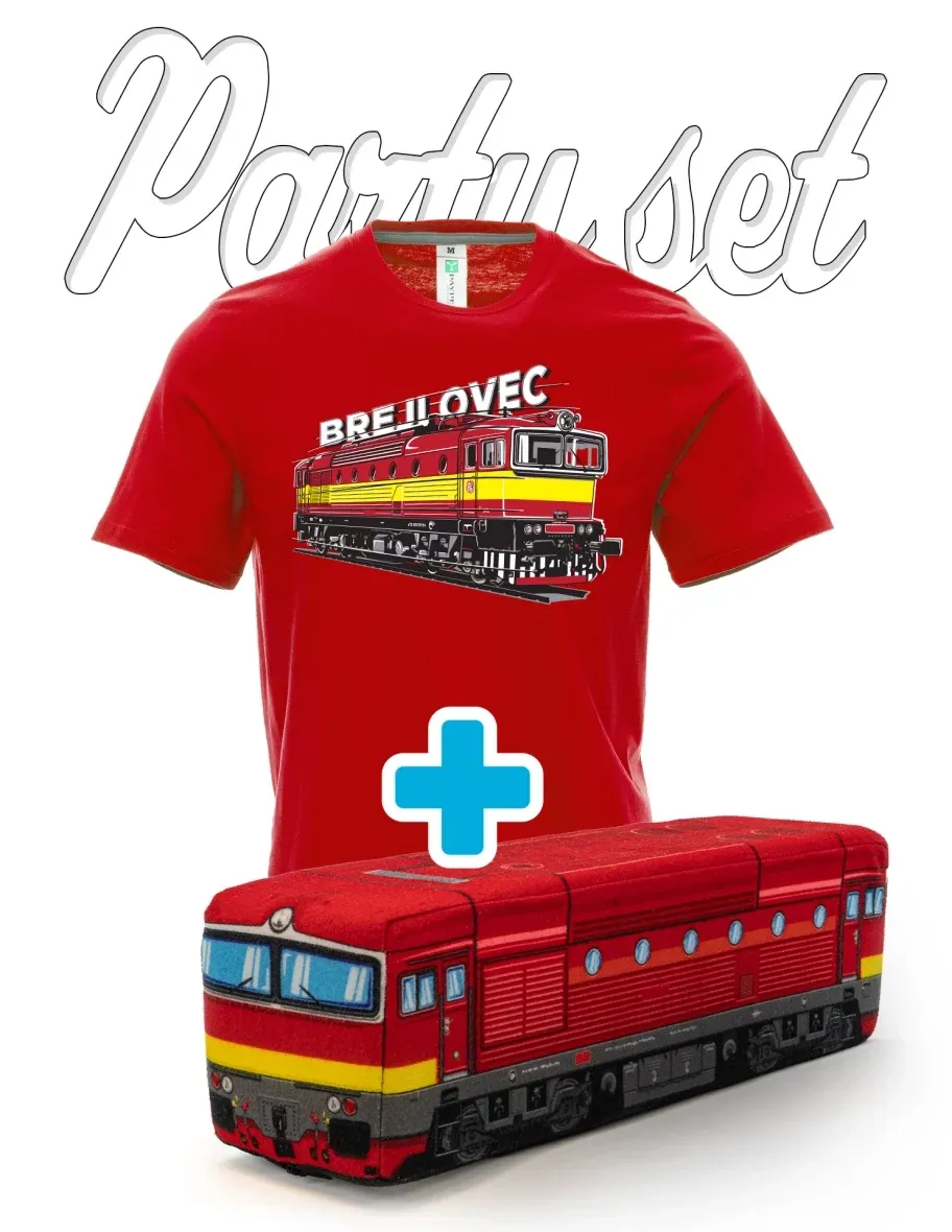 T-shirt da festa con un peluche sui motivi locomotiva 753 "Occhialuto"