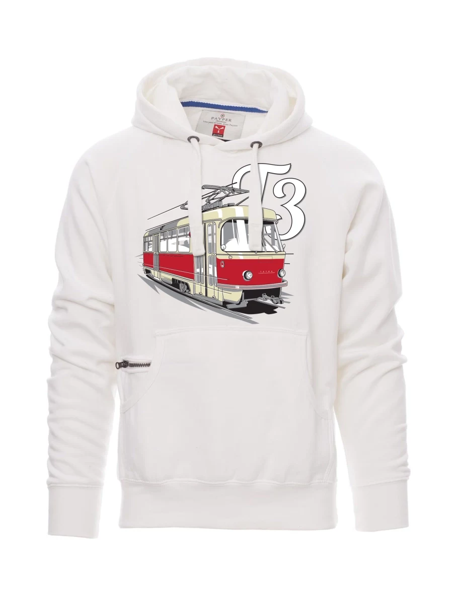 Felpa da uomo bianca Tram T3