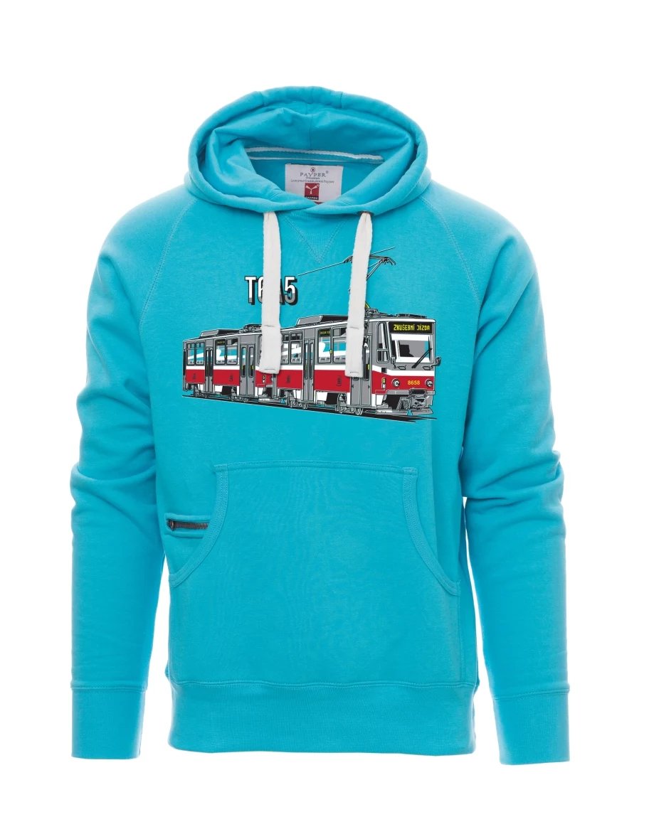 Felpa da uomo blu chiaro Tram T6A5