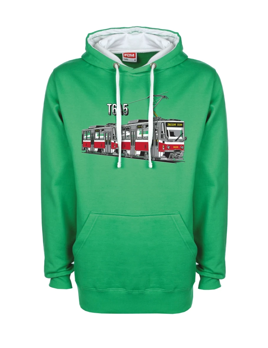 Felpa bianco-verde Tram T6A5