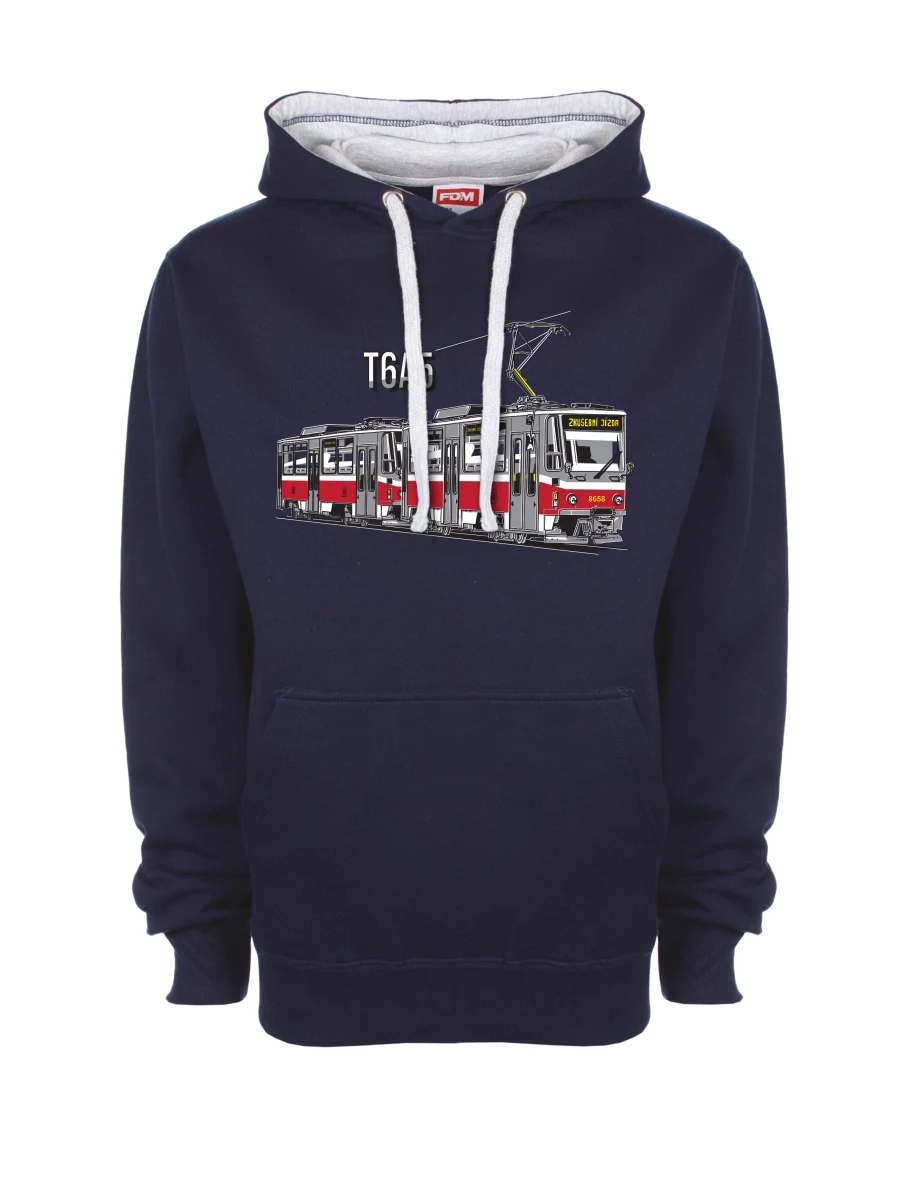 Felpa grigio-blu marino Tram T6A5