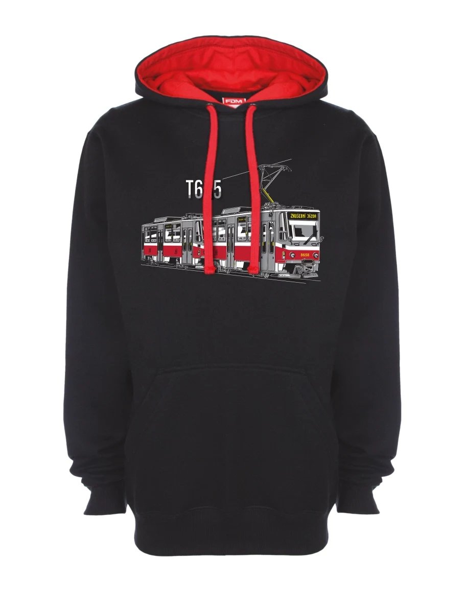 Felpa rosso-nera Tram T6A5