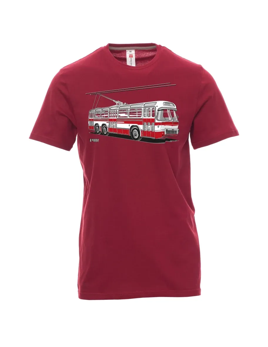 Maglia da uomo rosso scuro Carrello  T401