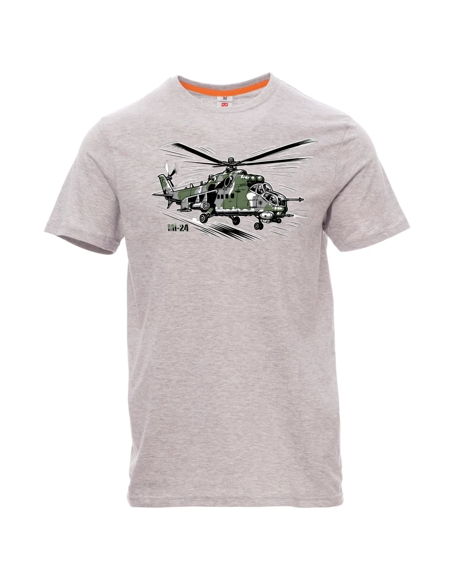 Maglia da uomo grigio melange Elicottero Mi-24