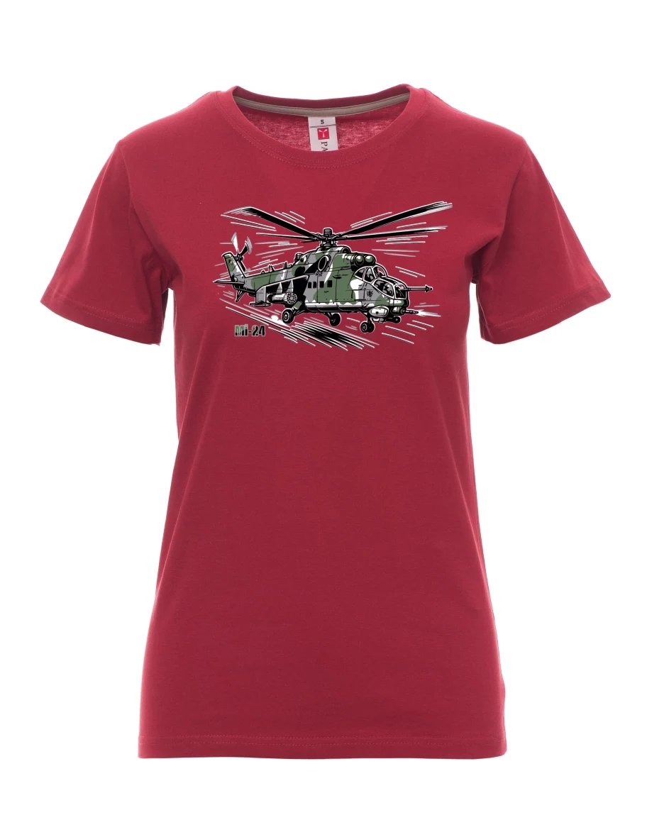 Maglia da donna colore bordeaux Elicottero Mi-24