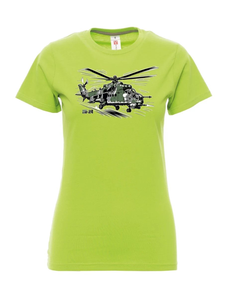 Maglia da donna colore lime Elicottero Mi-24