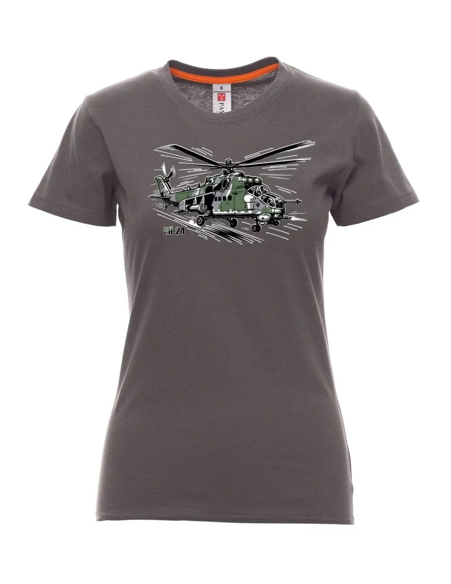 Maglia da donna colore del fumo Elicottero Mi-24