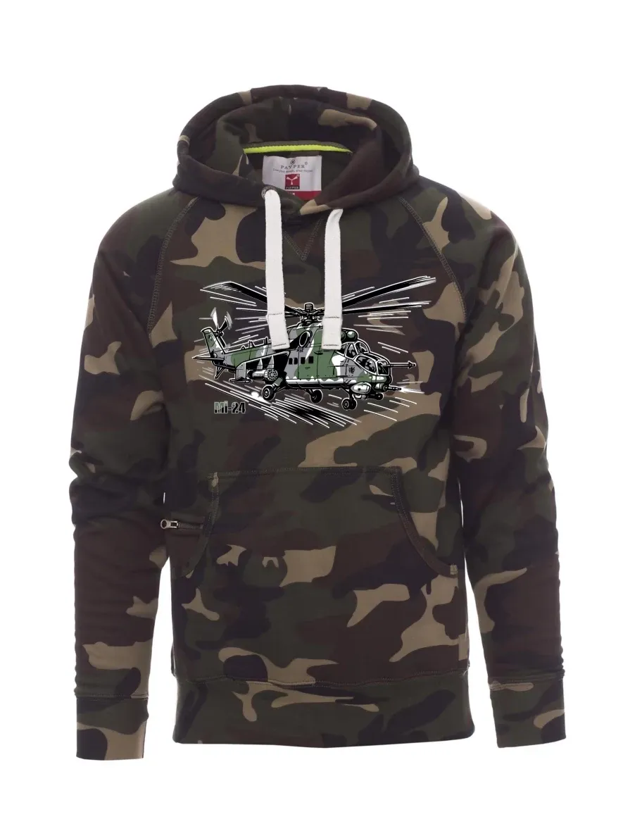 Felpa da uomo camuffare Elicottero Mi-24