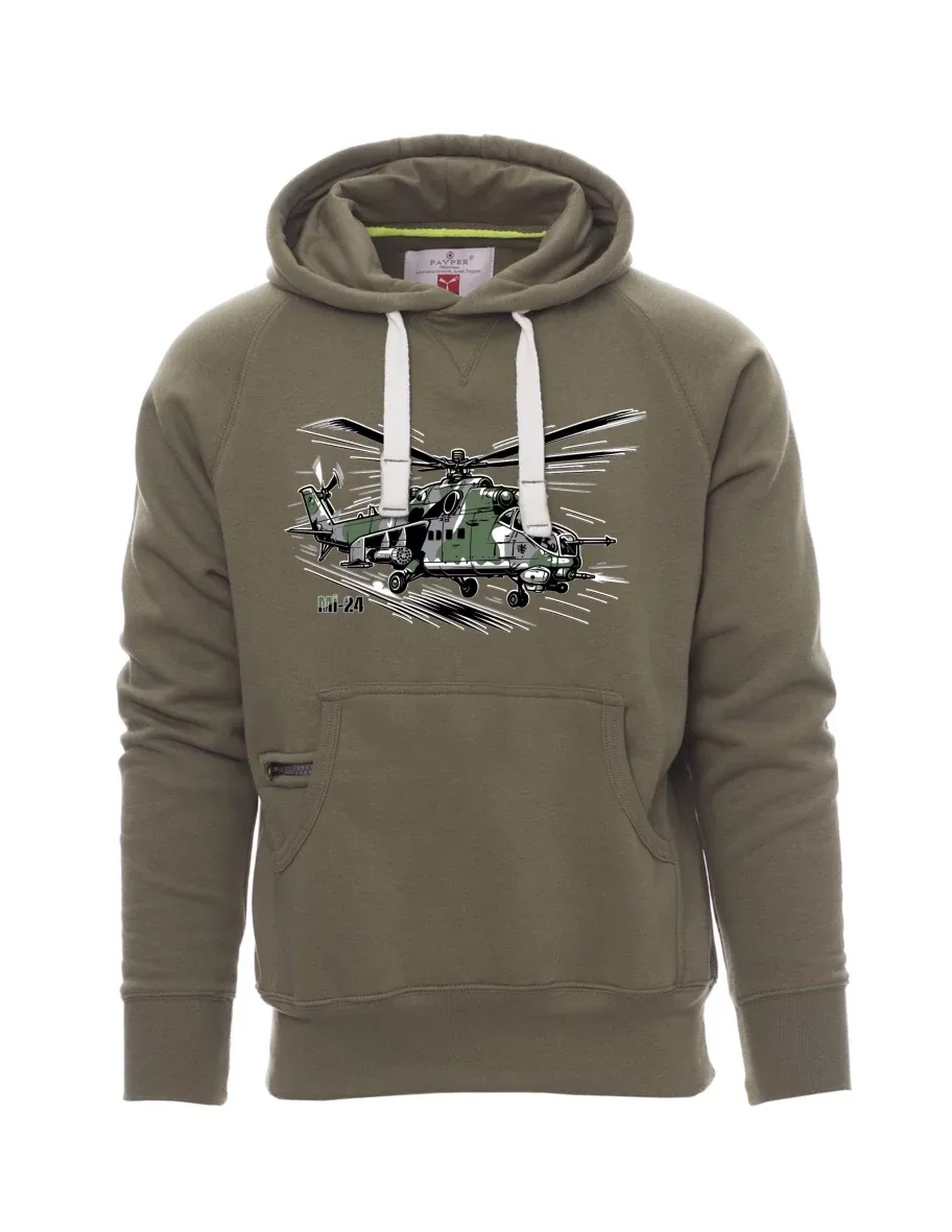Felpa da uomo cachi Elicottero Mi-24