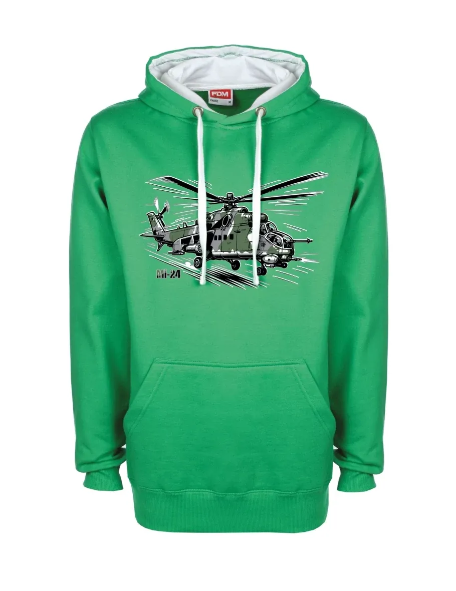 Felpa bianco-verde Elicottero Mi-24