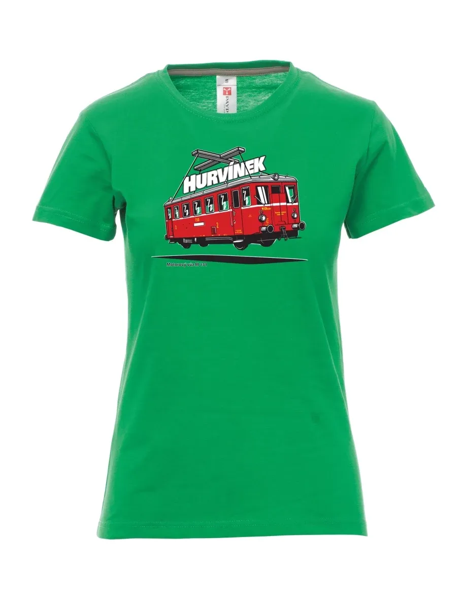 Maglia da donna verde Automotrice M 131 “Hurvínek”