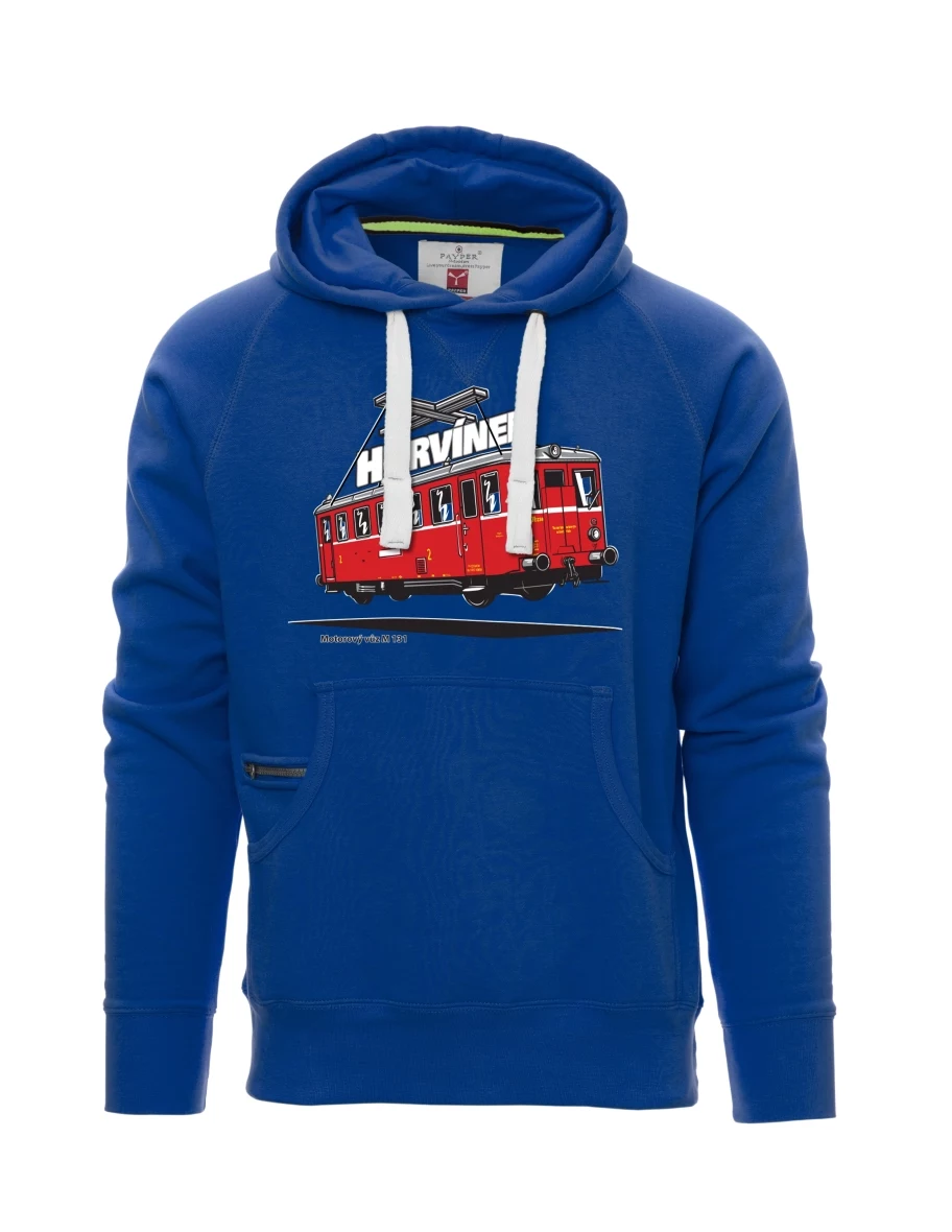 Felpa da uomo blu Automotrice M 131 “Hurvínek”