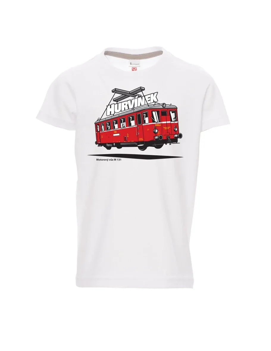 Maglia da bambino bianca Automotrice M 131 “Hurvínek”