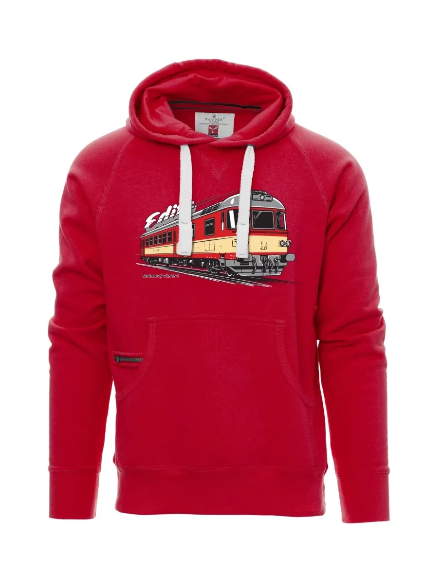 Felpa da uomo rossa Automotrice 854