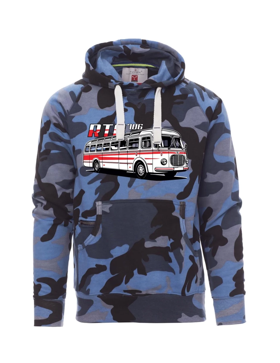 Felpa da uomo camuffare blu Autobus RTO 706