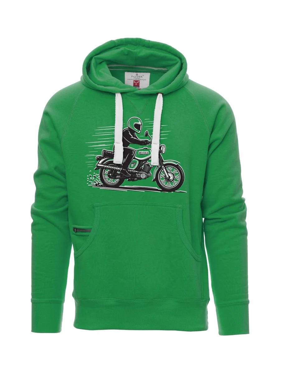 Felpa da uomo verde Moto Enduro S51
