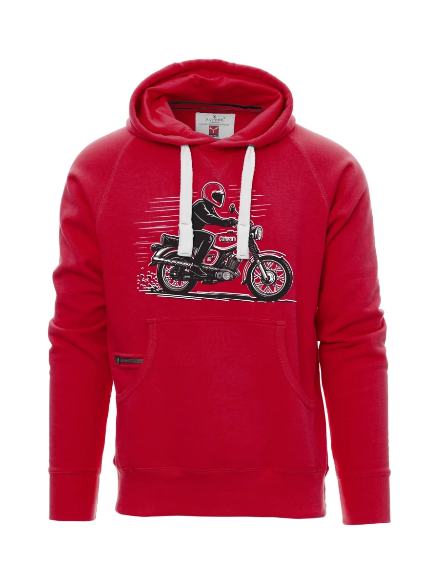 Felpa da uomo rossa Moto Enduro S51
