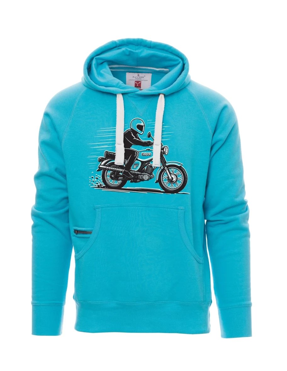 Felpa da uomo blu chiaro Moto Enduro S51