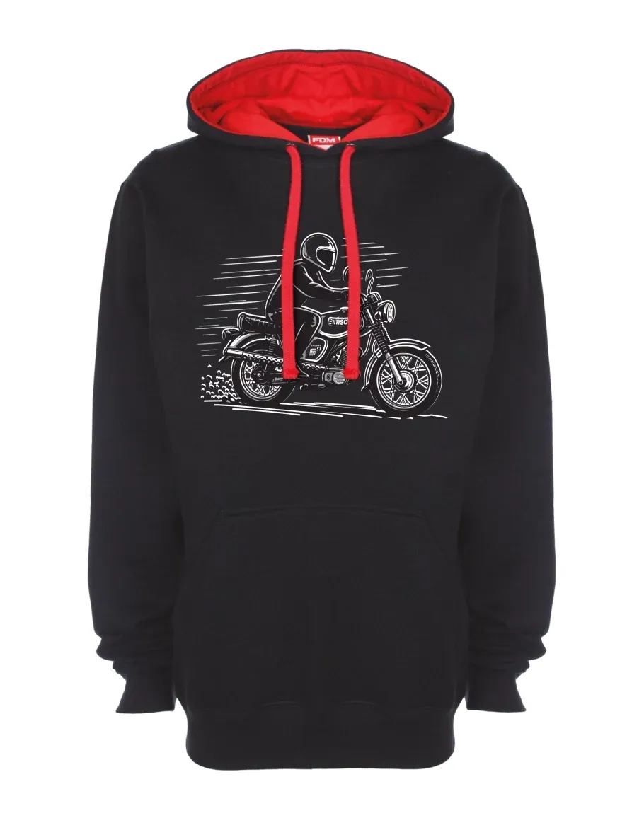 Felpa rosso-nera Moto Enduro S51