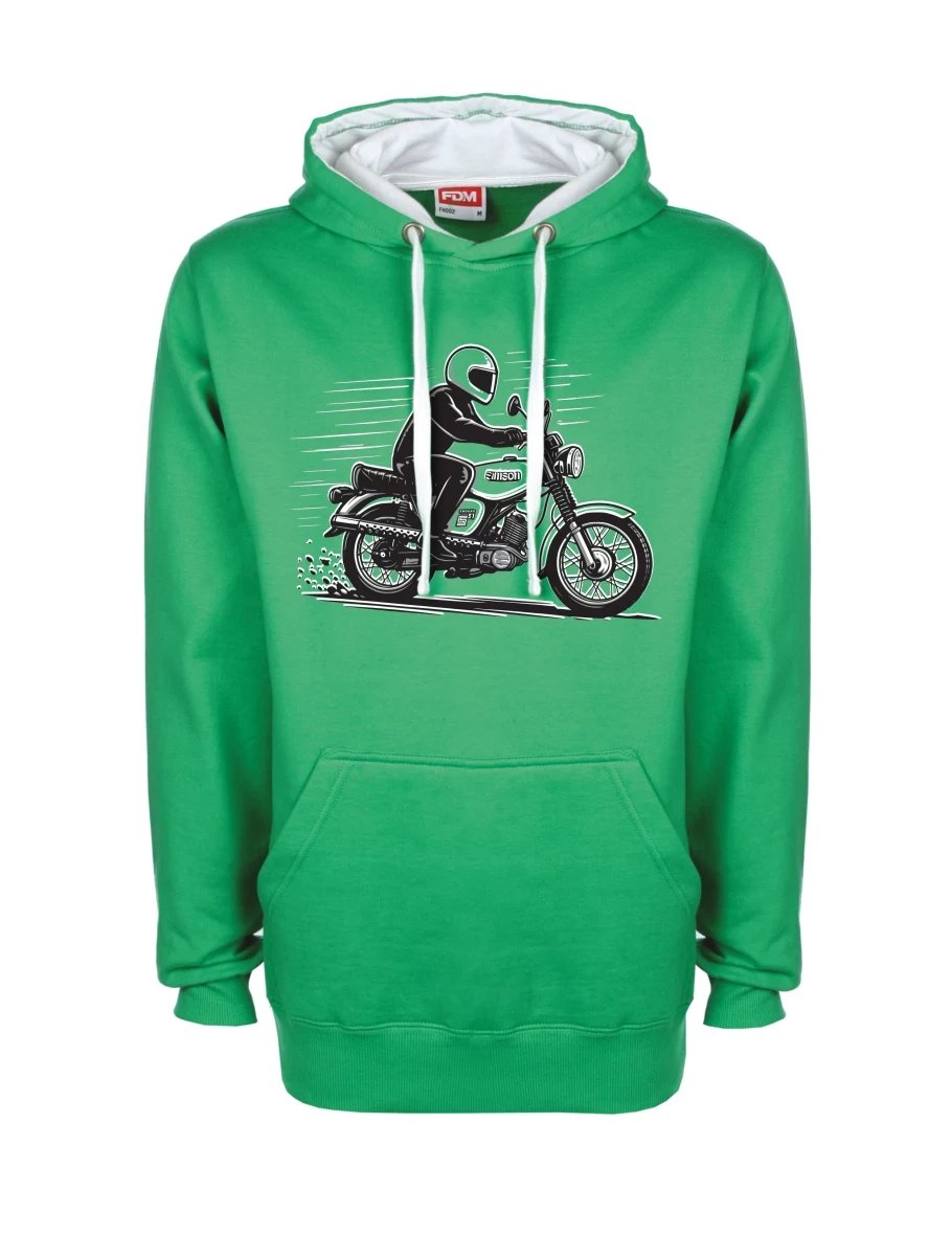 Felpa bianco-verde Moto Enduro S51