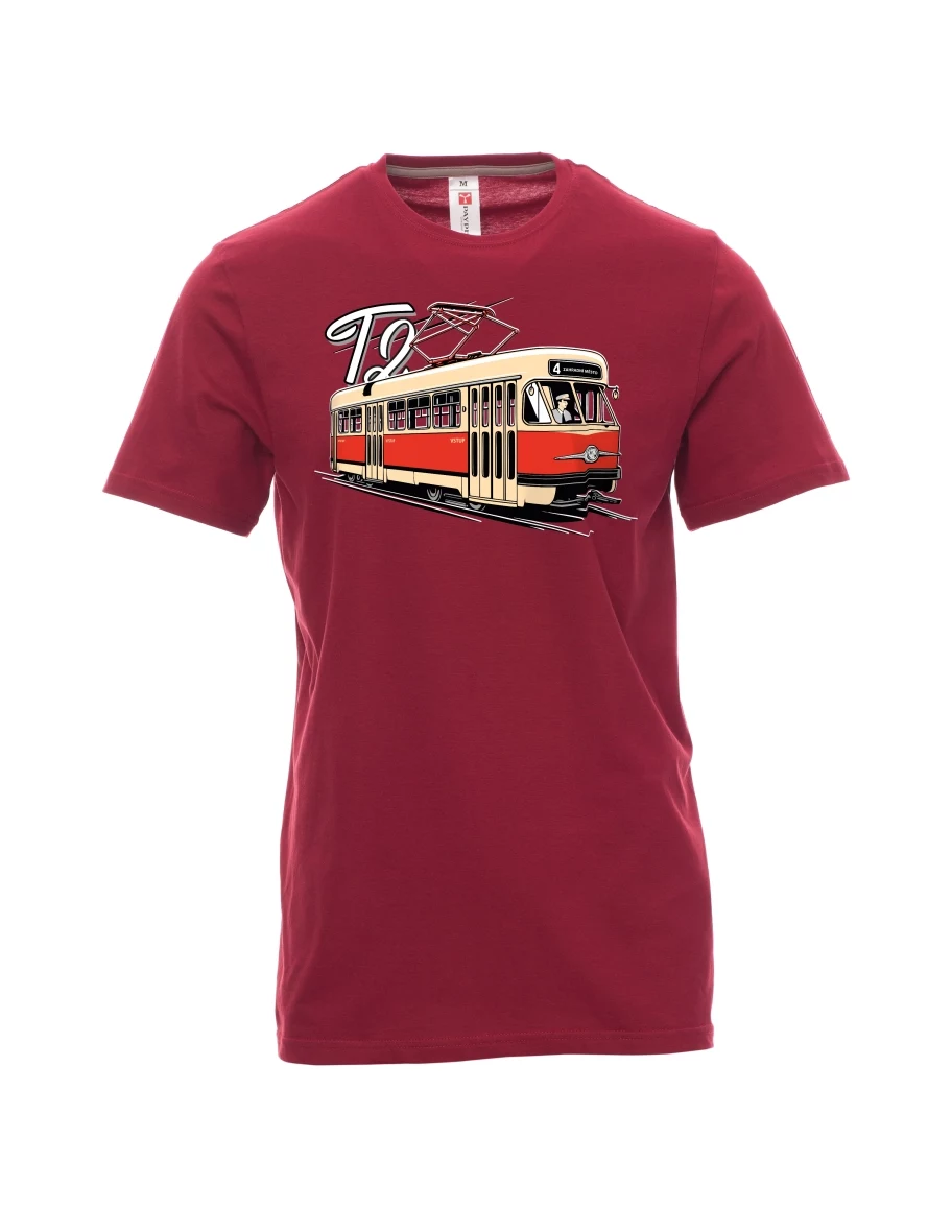Maglia da uomo rosso scuro Tram T2