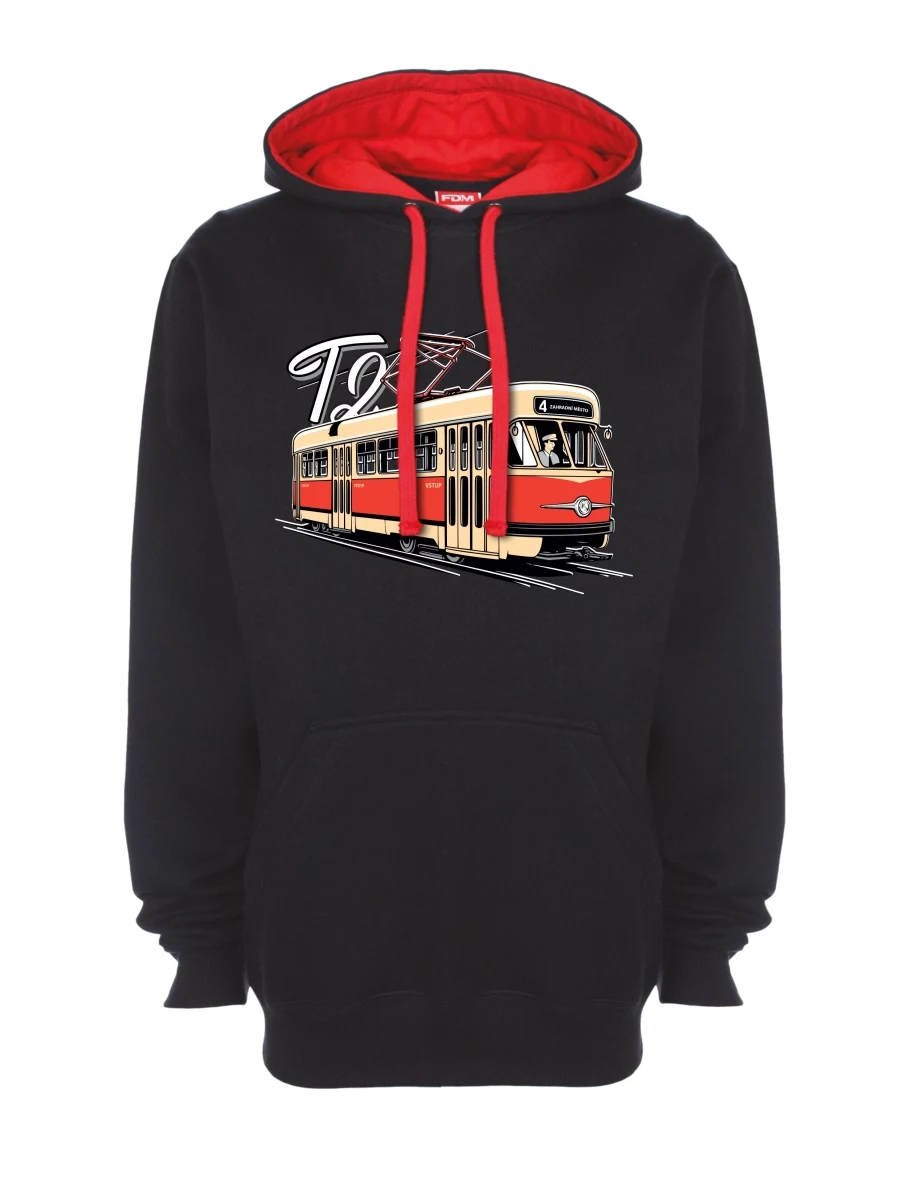 Felpa rosso-nera Tram T2