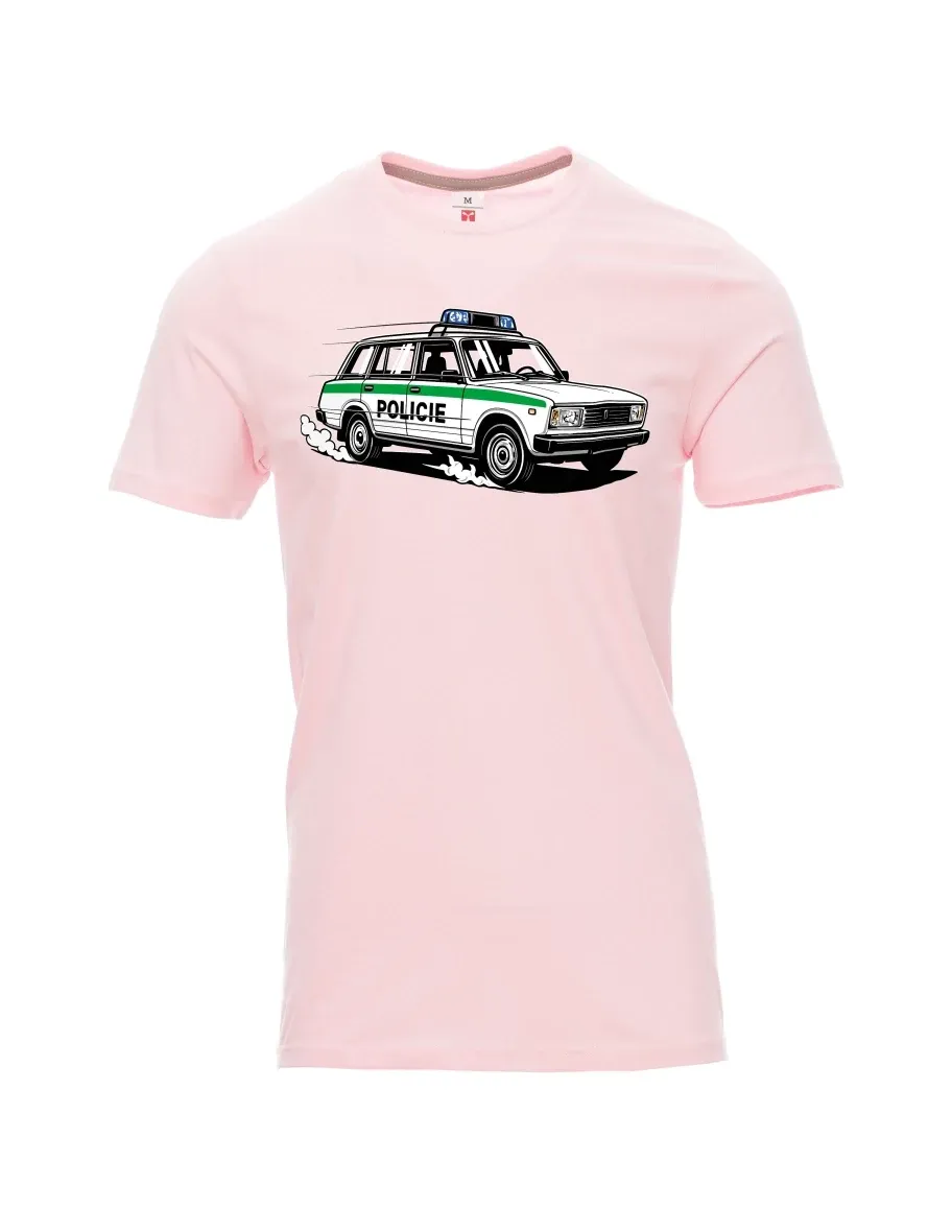 Maglia da uomo rosa chiaro Automobile VAZ 2104 POLIZIA