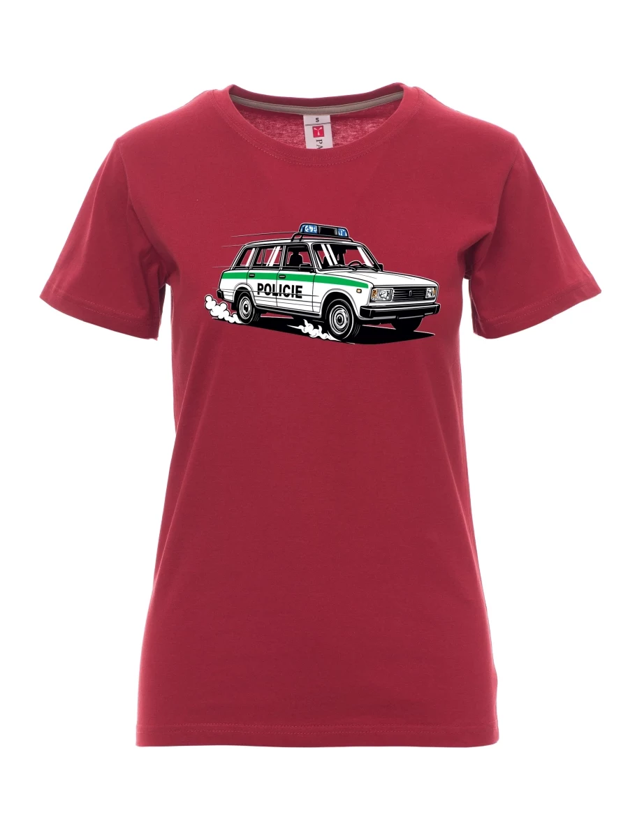 Maglia da donna colore bordeaux Automobile VAZ 2104 POLIZIA