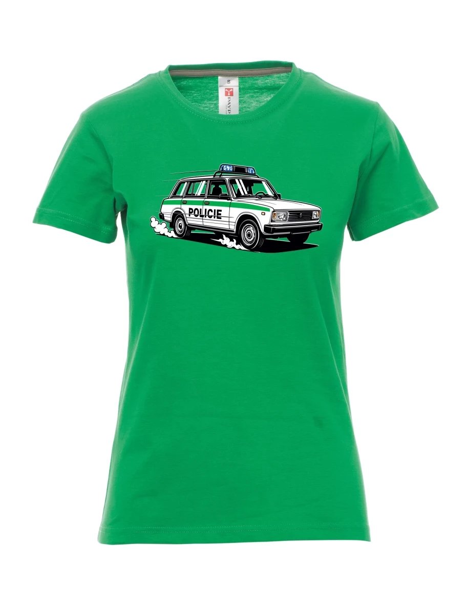 Maglia da donna verde Automobile VAZ 2104 POLIZIA