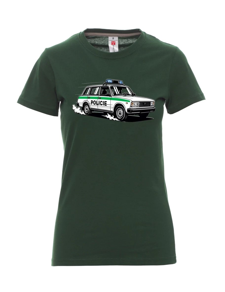 Maglia da donna verde scuro Automobile VAZ 2104 POLIZIA
