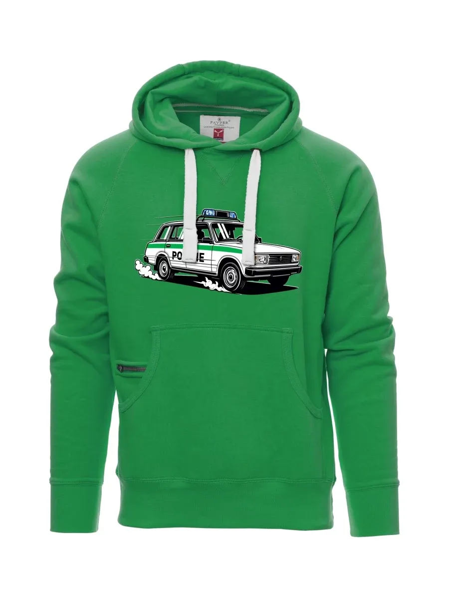 Felpa da uomo verde Automobile VAZ 2104 POLIZIA