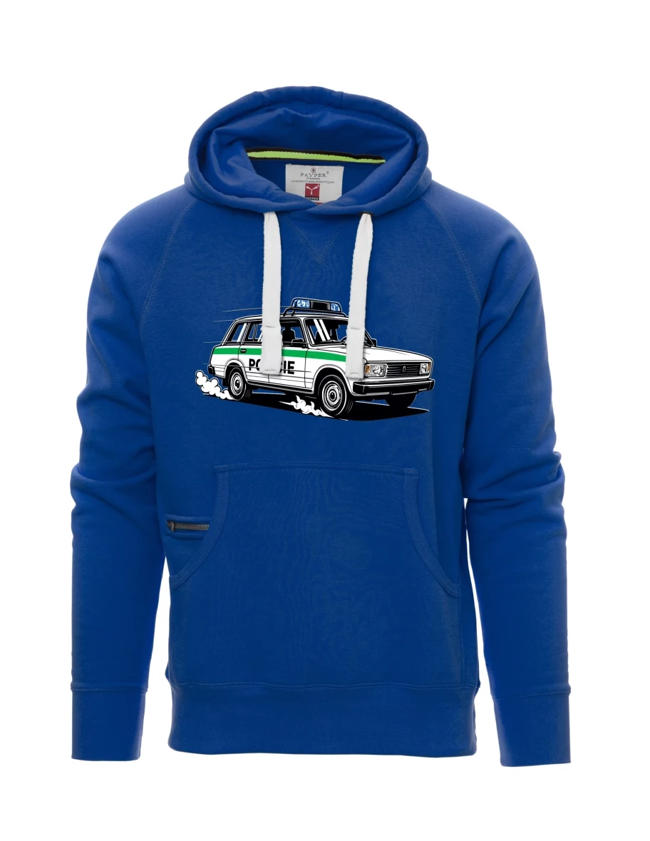 Felpa da uomo blu Automobile VAZ 2104 POLIZIA
