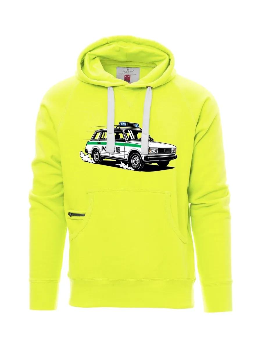Felpa da uomo fluorescente Automobile VAZ 2104 POLIZIA