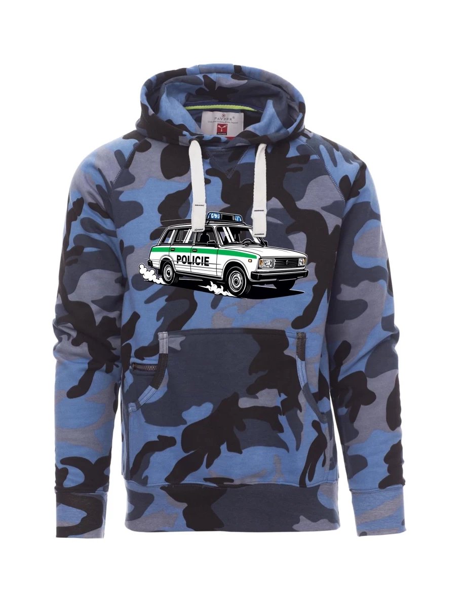 Felpa da uomo camuffare blu Automobile VAZ 2104 POLIZIA