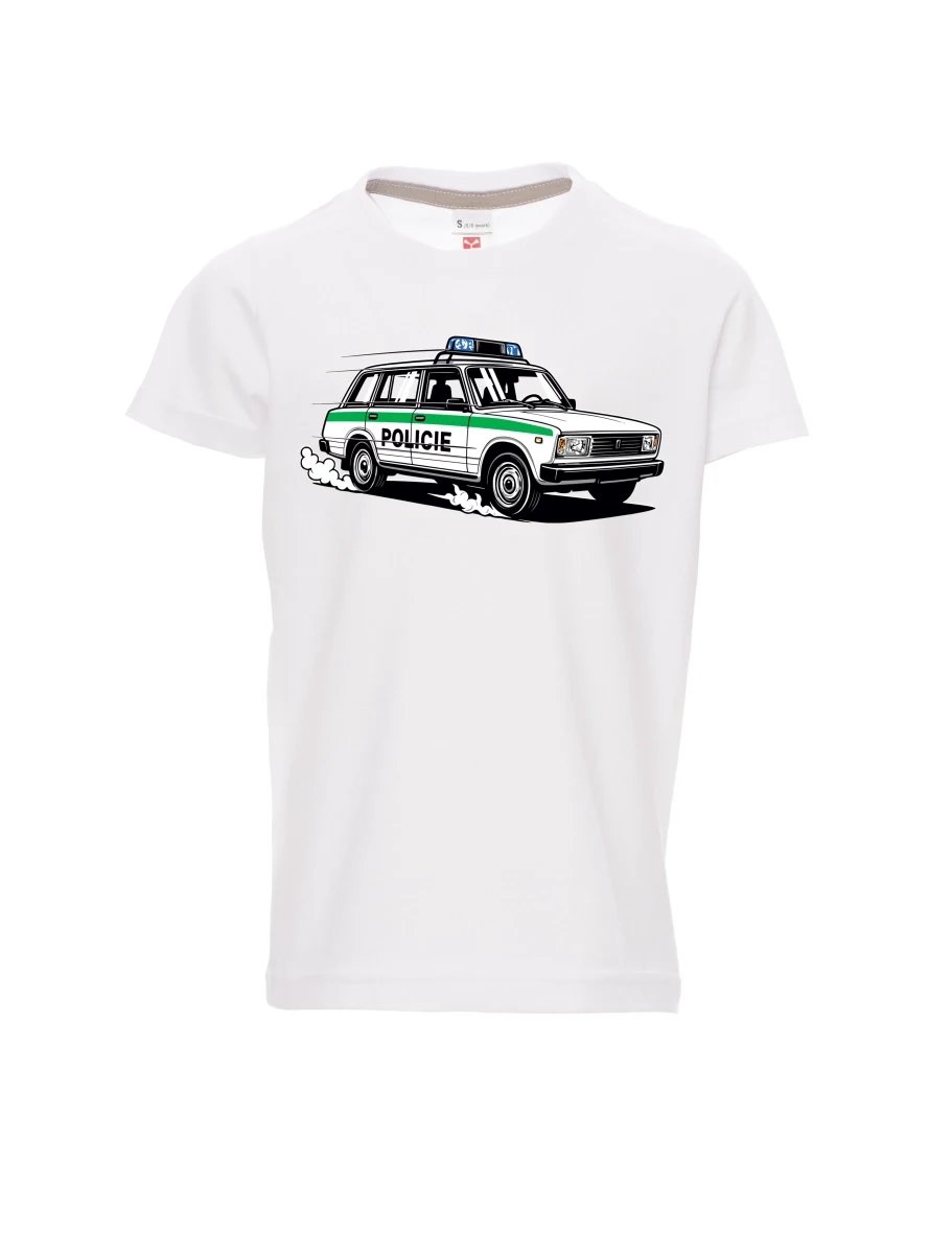 Maglia da bambino bianca Automobile VAZ 2104 POLIZIA