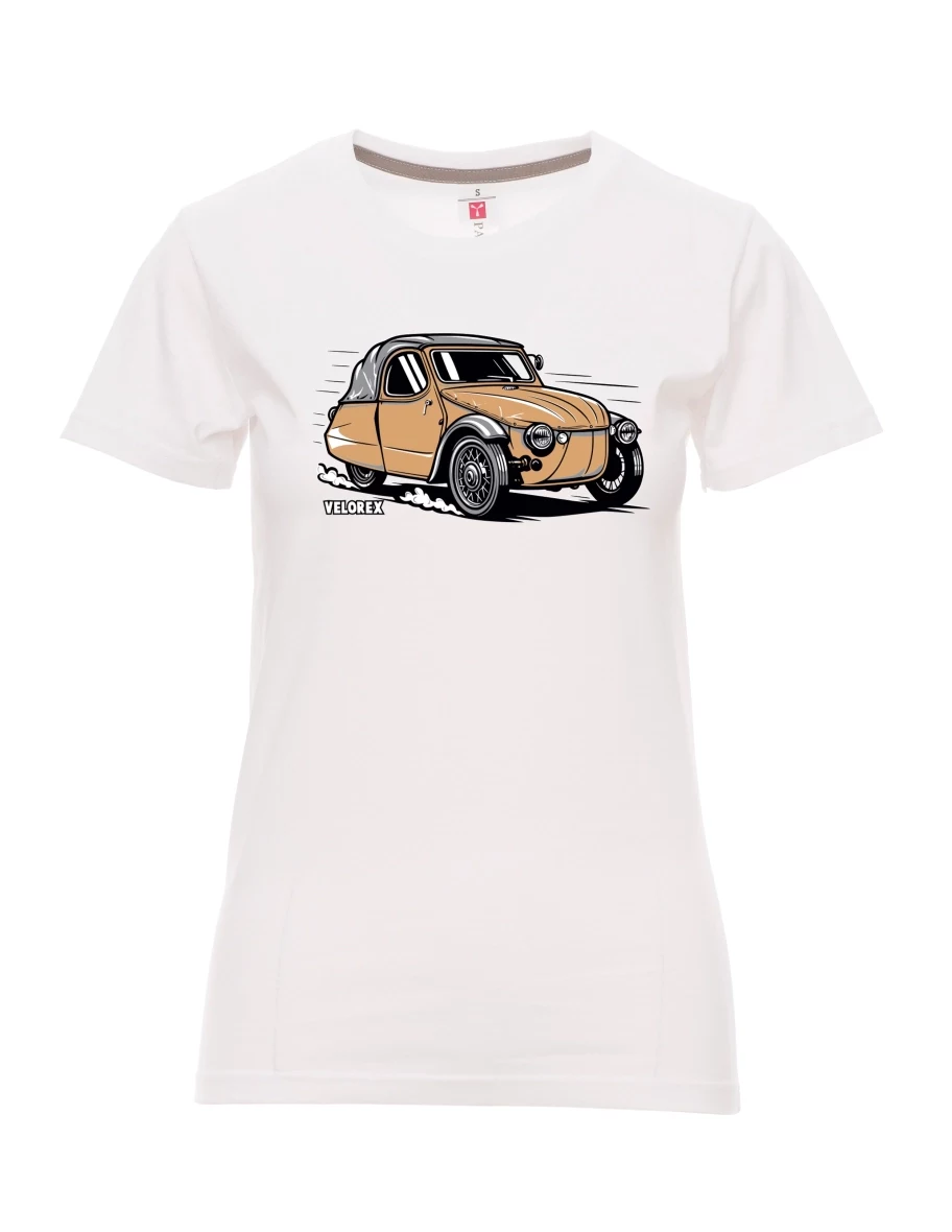Maglia da donna bianca Automobile Velorex