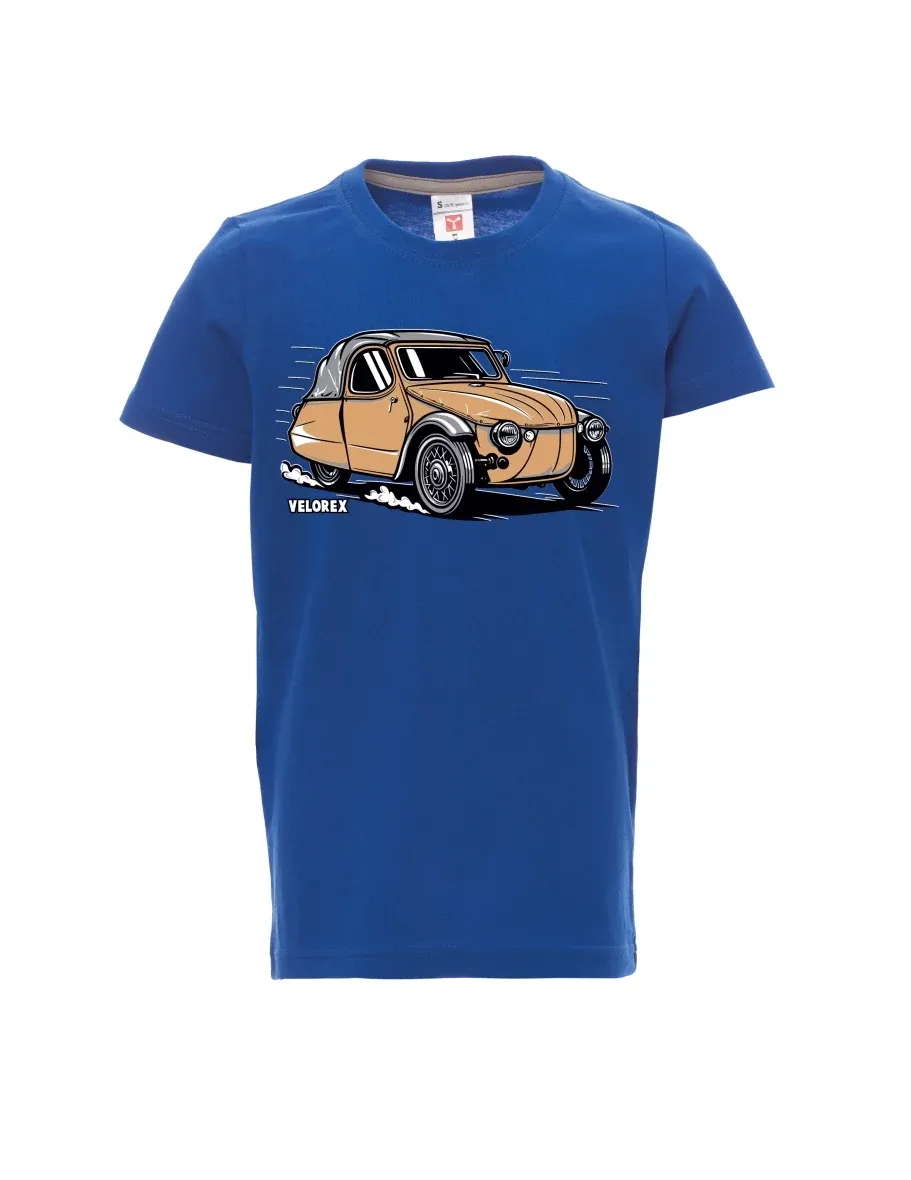 Maglia da bambino blu Automobile Velorex