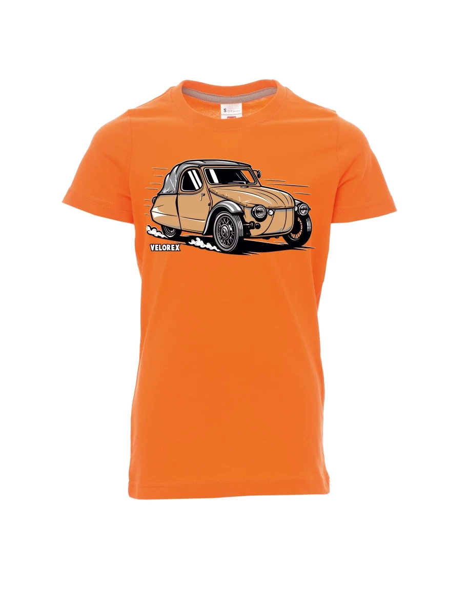 Maglia da bambino arancione Automobile Velorex