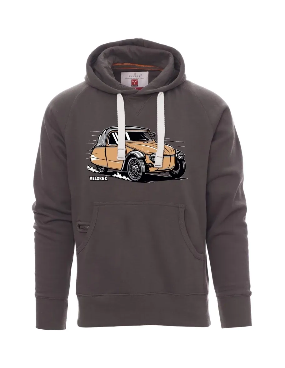 Felpa da uomo grigia Automobile Velorex